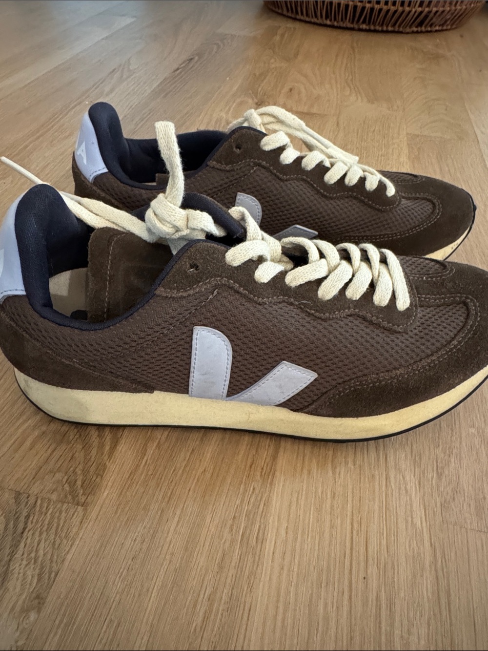 Veja Women’s Size 10 Brown Runner Sneakers with Cream Laces